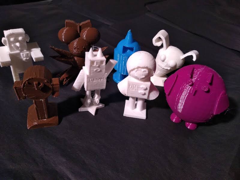 Group shot of several 3D prints