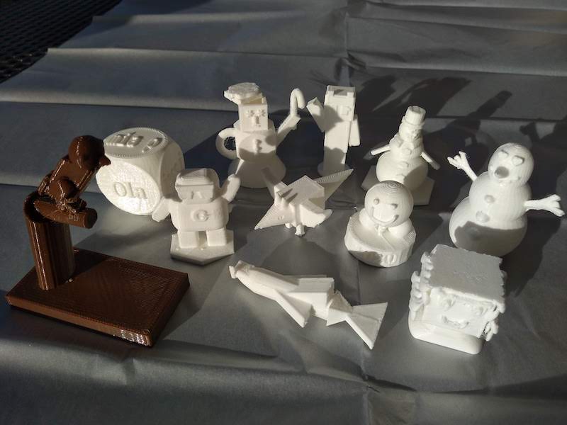 A group of 3D prints