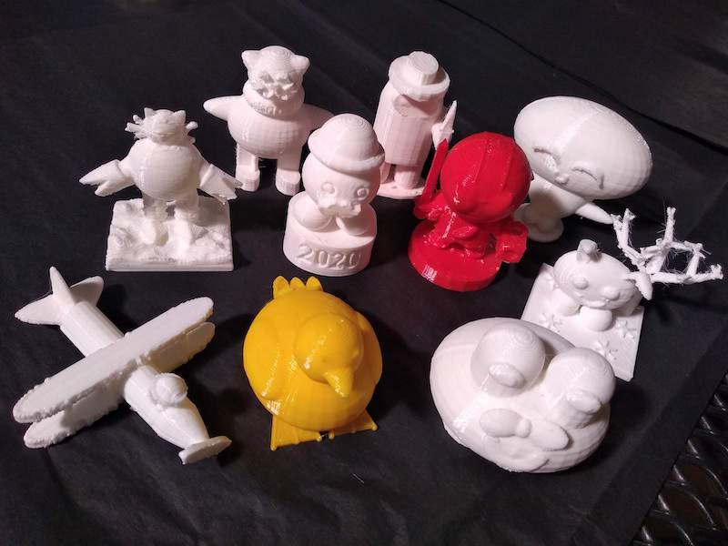 Group shot of several 3D prints